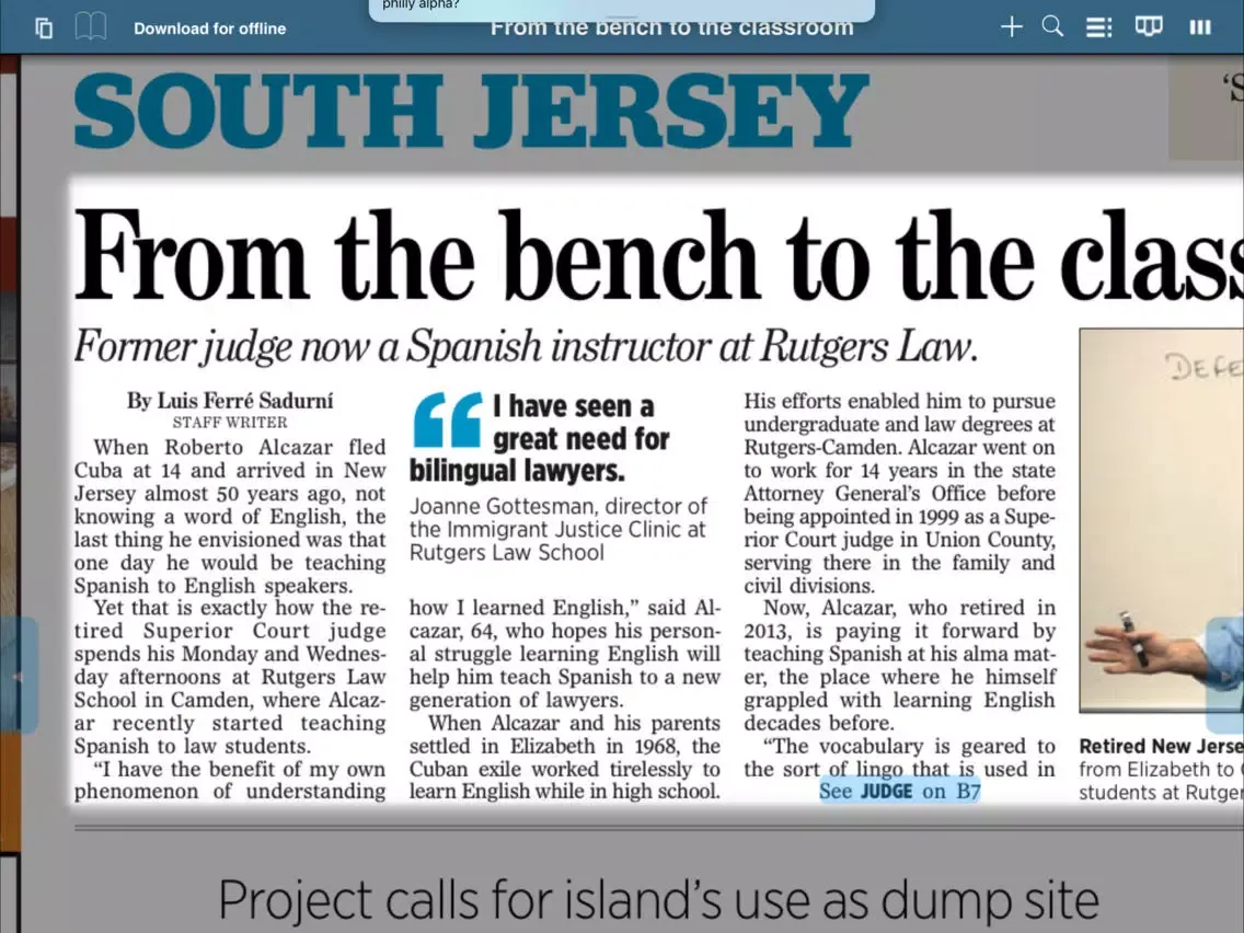 ภาพหน้าจอของ The Philadelphia Inquirer Replica - NJ Edition iPad 