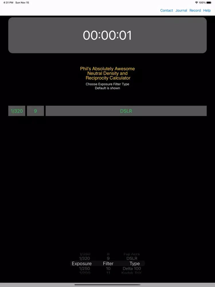 Captures d'écran de NDR Calc and Reciprocity Calc iPad 