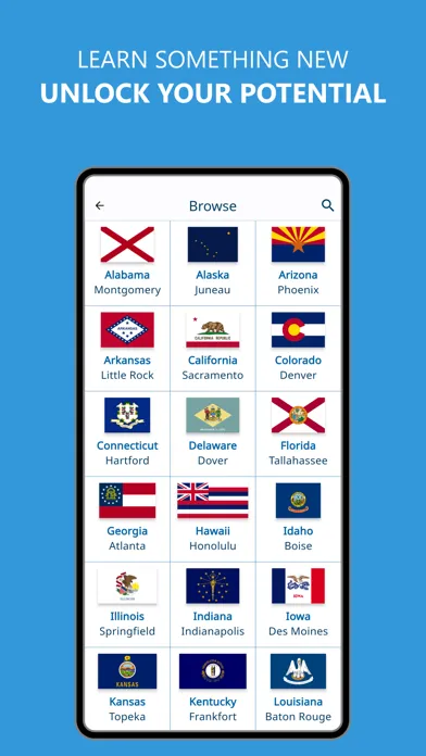 Capturas de pantalla de Learn American States