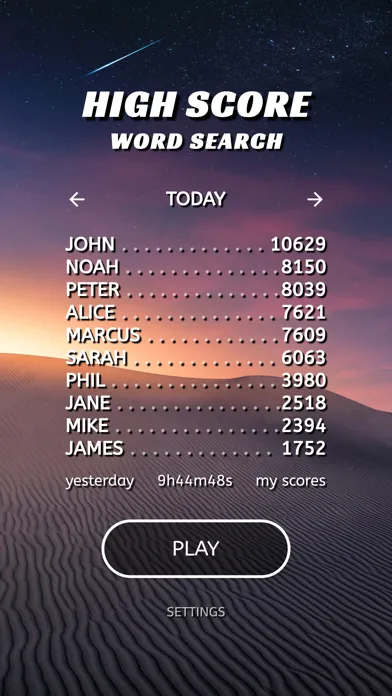 Zrzuty ekranu High Score: Word Search