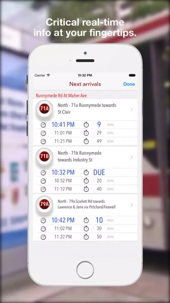 Tangkapan layar myBus Transit App