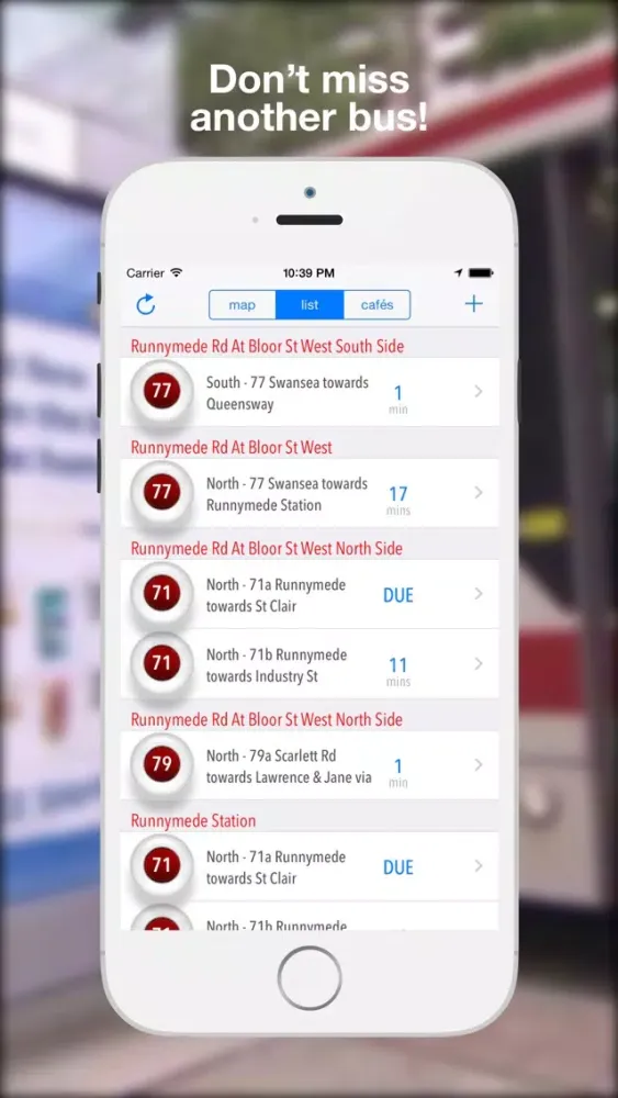 Tangkapan layar myBus Transit App