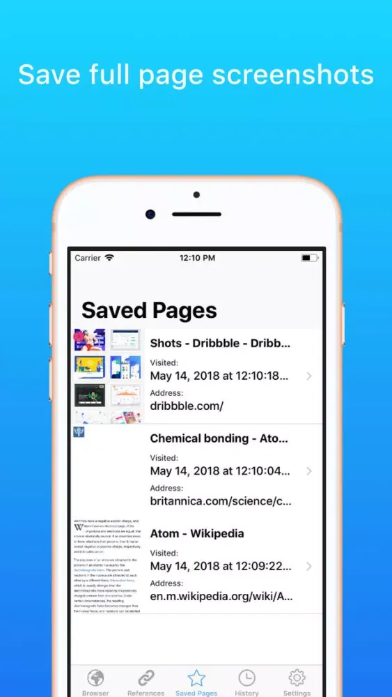 Скриншоты Re:Browser Pro