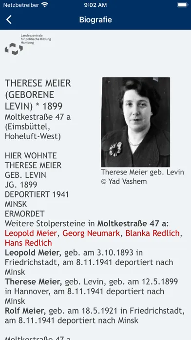 ภาพหน้าจอของ Stolpersteine Hamburg