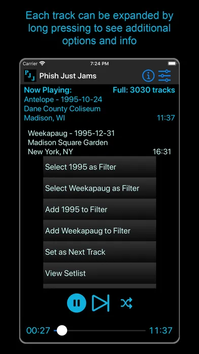 Capturas de tela do Phish Just Jams