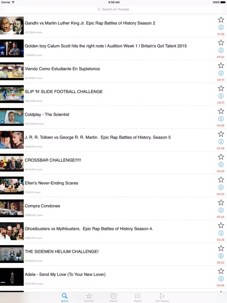 Music Tube Playlist manager for Youtube iPad Screenshots