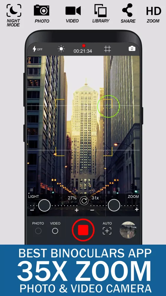 Binoculars 35x zoom Night Mode (Photo and Video)应用截图