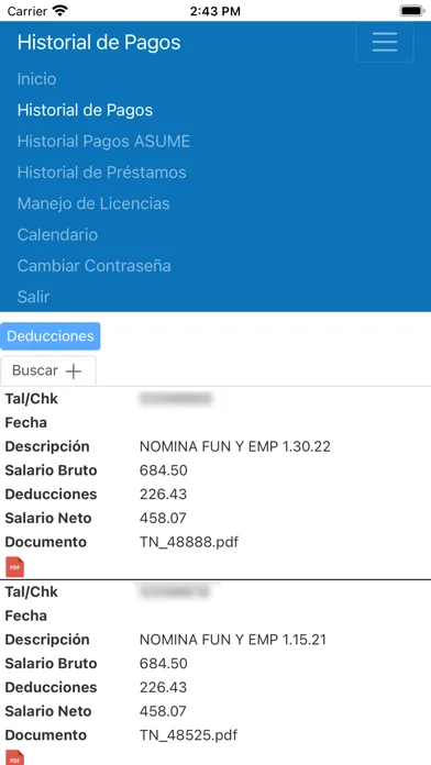 Capturas de tela do Monet HR Empleado