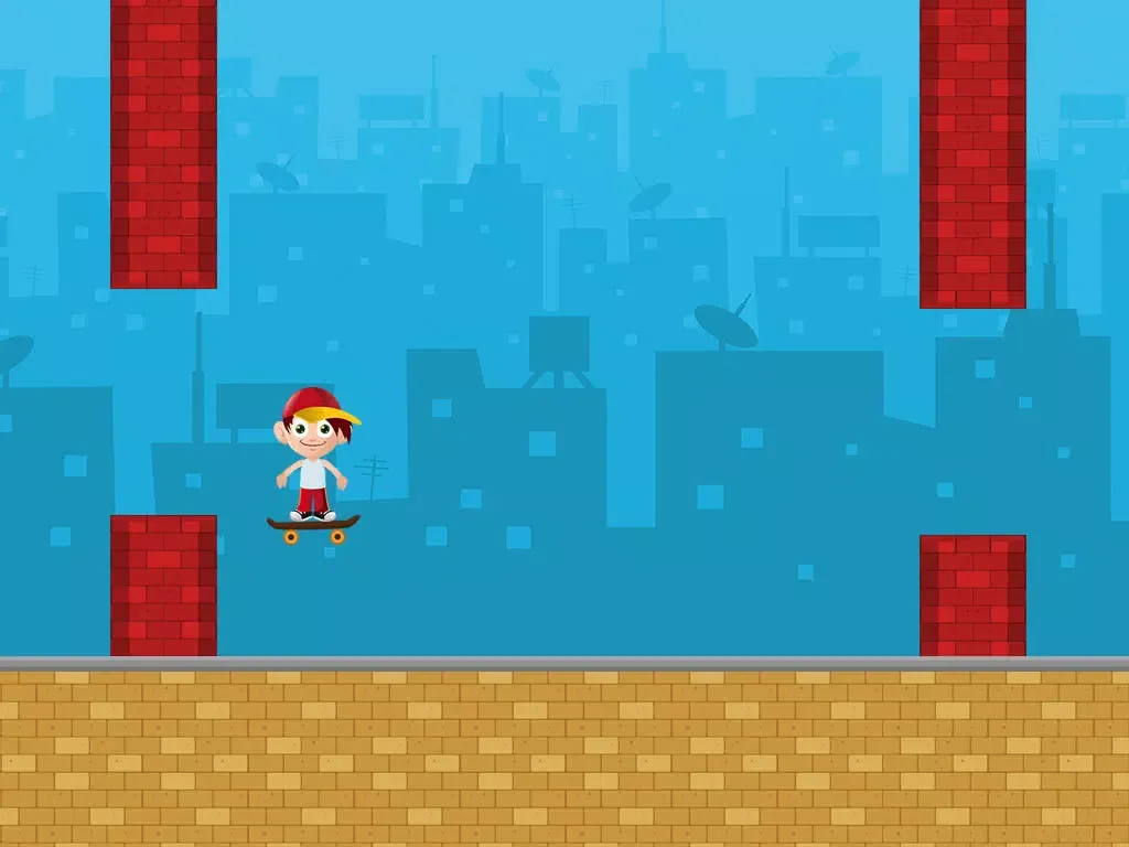 Jack The Jumpy Skateboard Kid - Red cap boy escape game with 8-bit graphics iPad  Screenshots