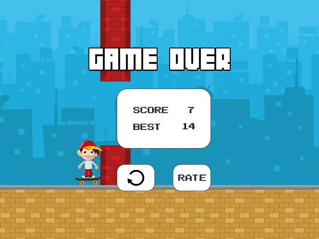 Jack The Jumpy Skateboard Kid - Red cap boy escape game with 8-bit graphics iPad  Screenshots