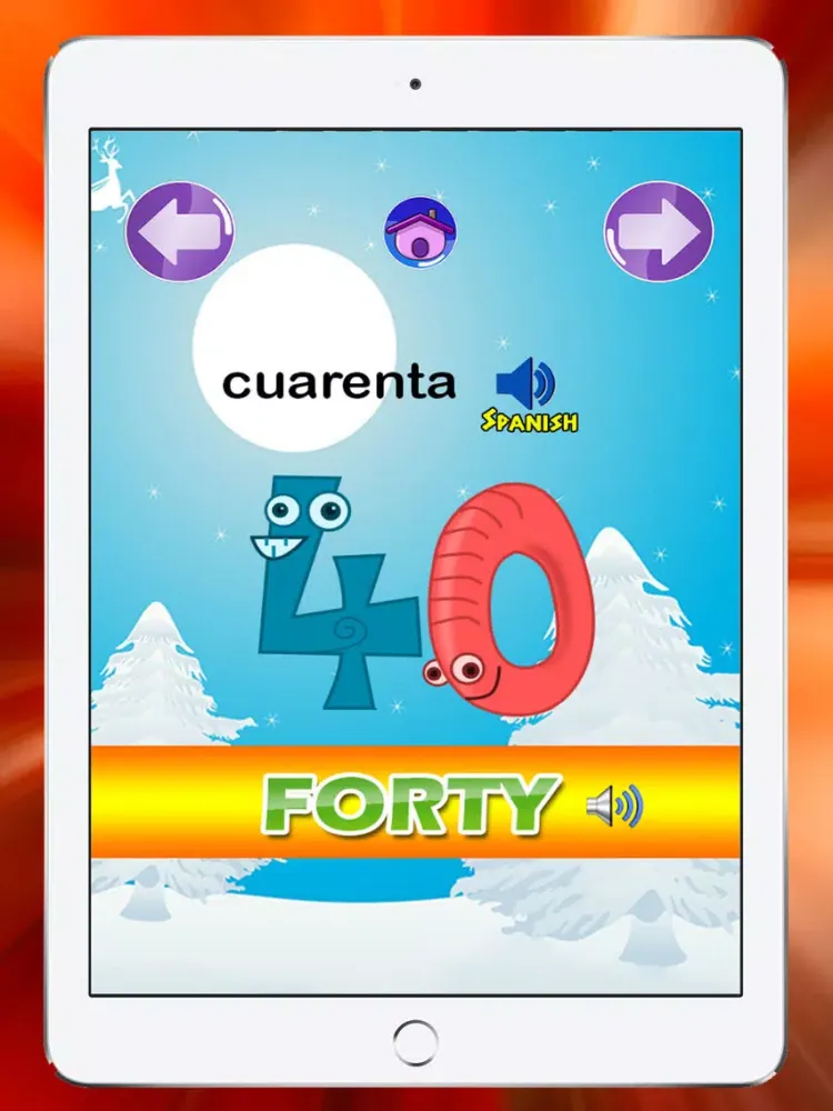 Tangkapan skrin Learn English to Spanish Number 1 to 100 Free : Education for Preschool iPad 