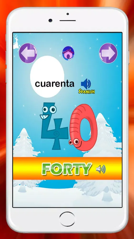 Tangkapan skrin Learn English to Spanish Number 1 to 100 Free : Education for Preschool