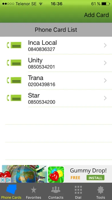 Zrzuty ekranu Phone Card - Dialer