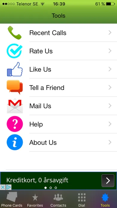 Zrzuty ekranu Phone Card - Dialer
