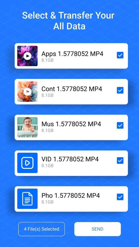 Smart Phone Data Transfer Screenshots