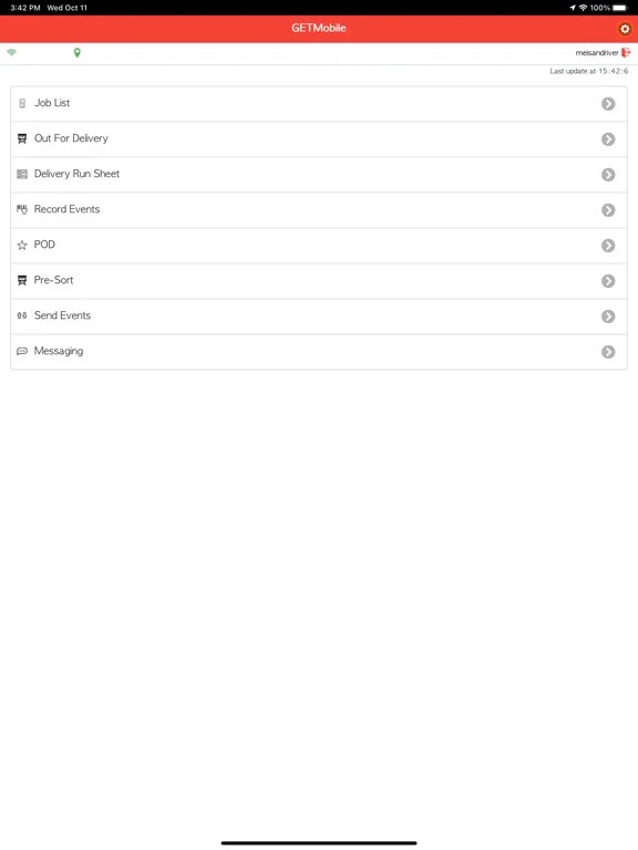 Tangkapan layar GETMobile - Courier Solution iPad 