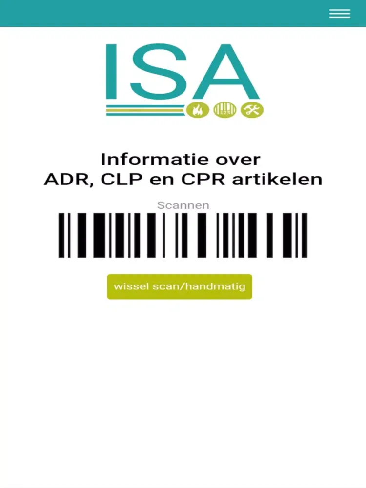 Скриншоты ISA gevaarlijke stoffen scan iPad 