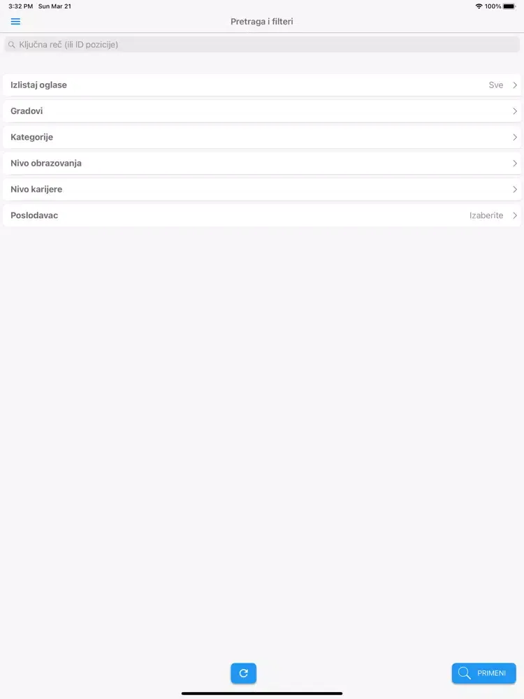 Tangkapan skrin Lako do posla iPad 