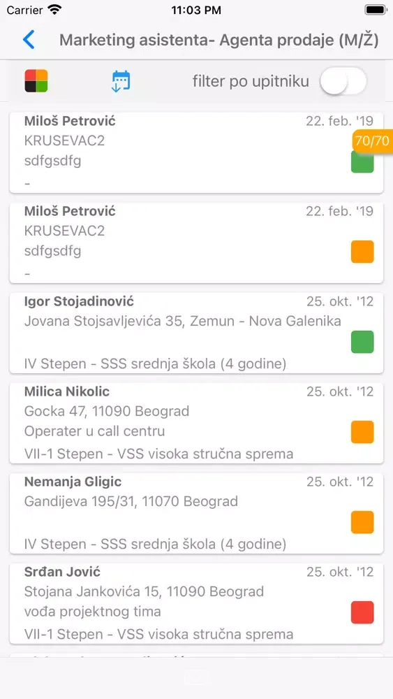 Tangkapan skrin Lako do posla