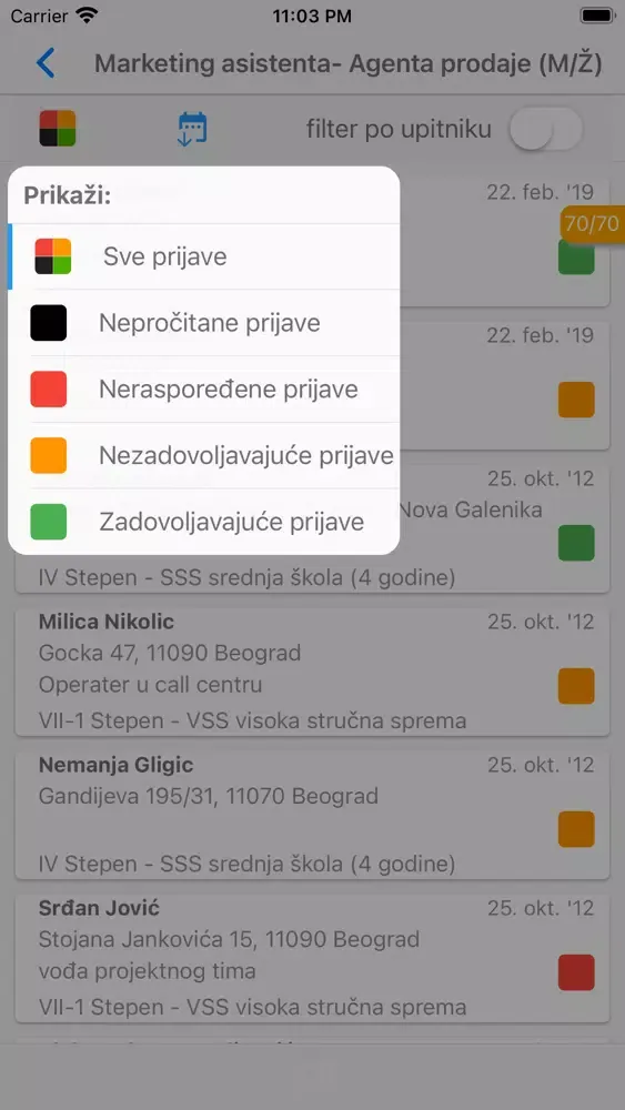Tangkapan skrin Lako do posla