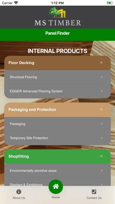 Tangkapan skrin MS Timber Panel Finder