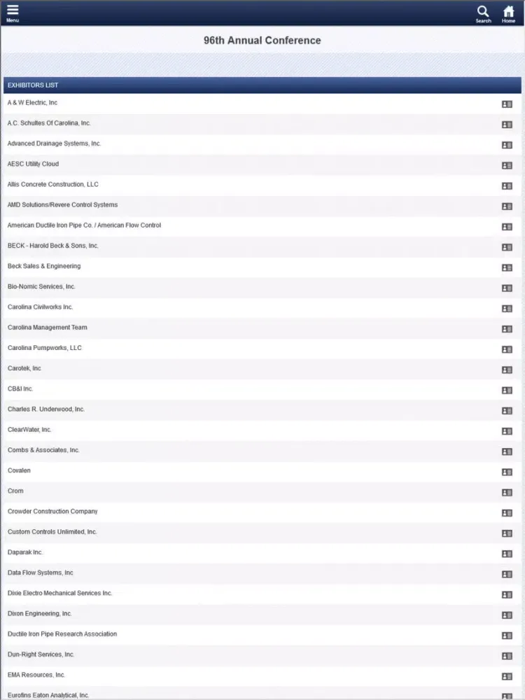 Ảnh chụp màn hình của NC AWWA-WEA 96th Annual Conference iPad 