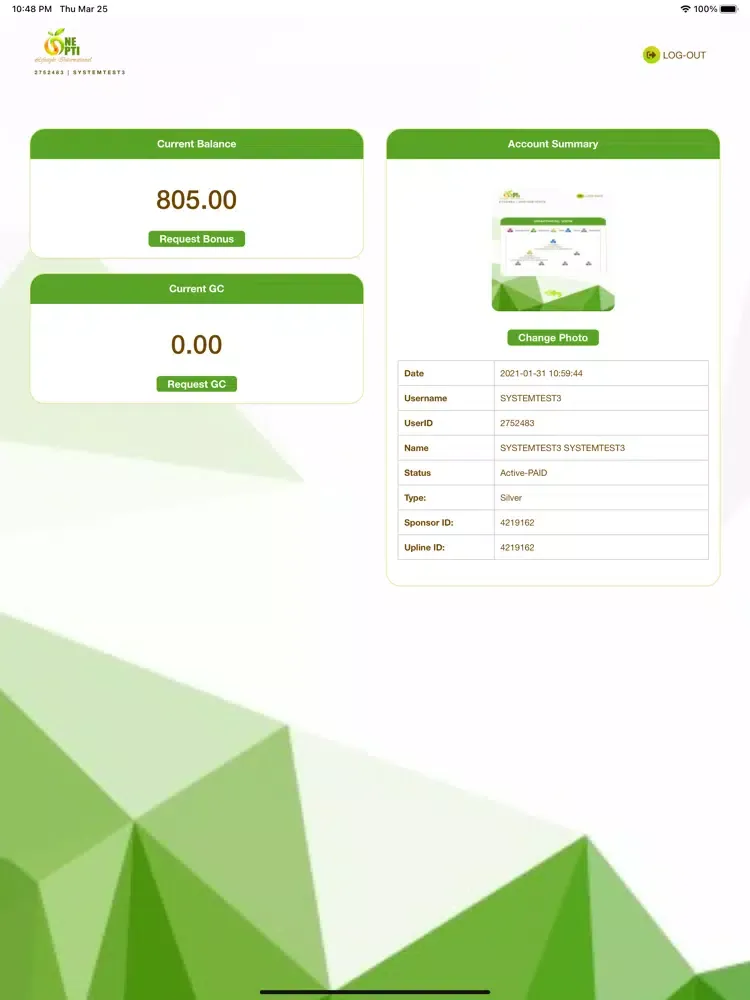 Zrzuty ekranu One Optimum iPad 
