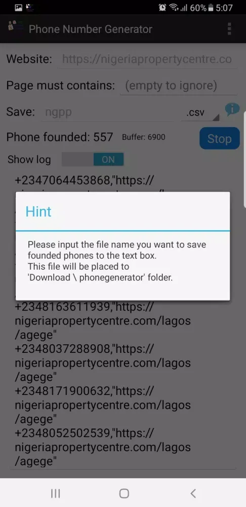 Phone Number Generator Screenshots
