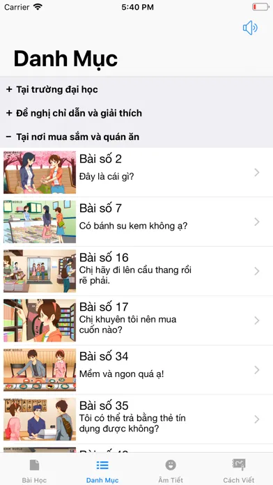 Zrzuty ekranu Học Tiếng Nhật Cơ Bản