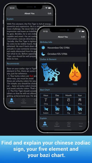 Zrzuty ekranu CHoroscopes Chinese Horoscopes