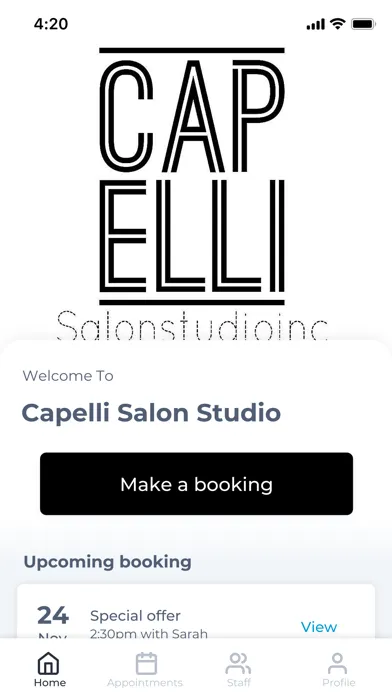 Capturas de tela do Capelli Salon Studio