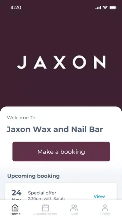 Ảnh chụp màn hình của Jaxon Wax and Nail Bar