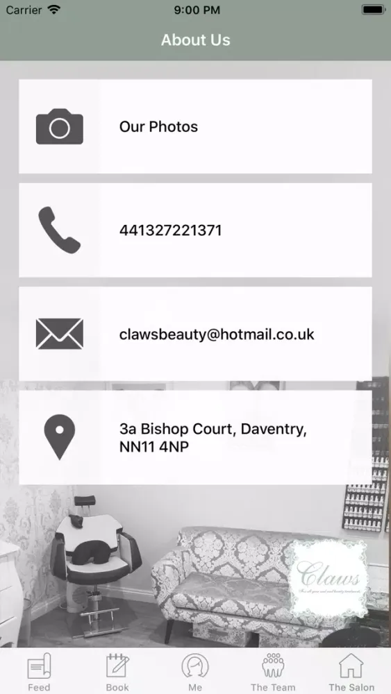 Ảnh chụp màn hình của Claws Nail and Beauty
