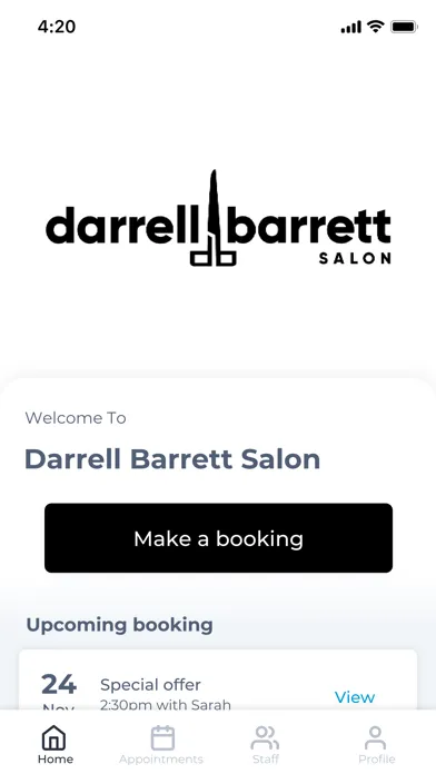 Capturas de tela do Darrell Barrett Salon