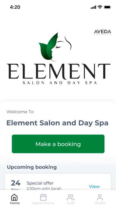 Screenshot di Element Salon and Day Spa