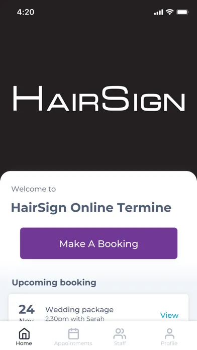 HairSign Online Termine Screenshots