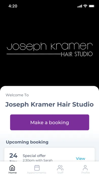 Captures d'écran de Joseph Kramer Hair Studio