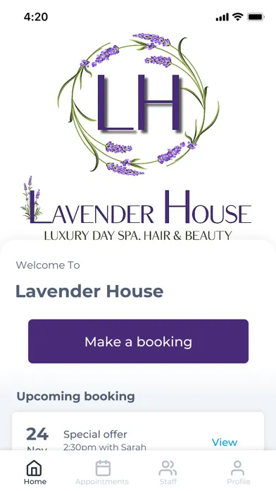 Ảnh chụp màn hình của Lavender House