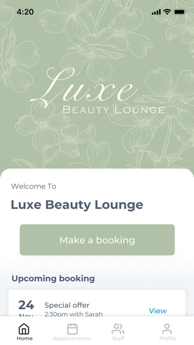 Luxe Beauty Lounge स्क्रीनशॉट