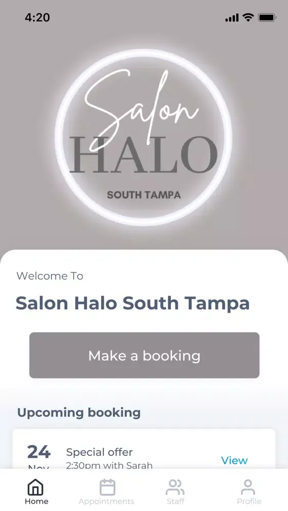 Tangkapan layar Salon Halo South Tampa