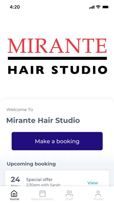 Mirante Hair Studio Ekran Görüntüleri