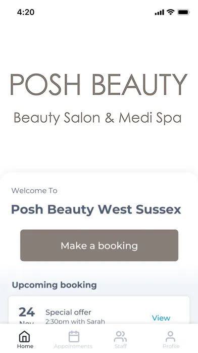 Capturas de tela do Posh Beauty West Sussex