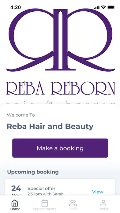 Capturas de tela do Reba Hair and Beauty