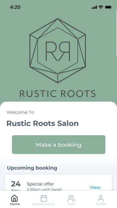 Rustic Roots Salon Ekran Görüntüleri
