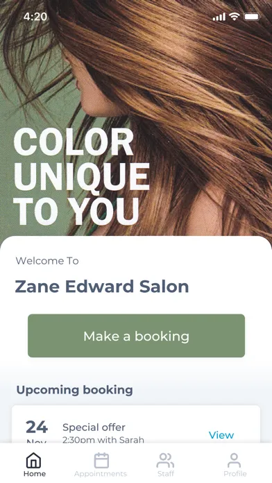Zane Edward Salon स्क्रीनशॉट