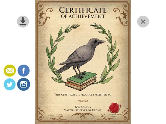 Tangkapan skrin Crow Scientist iPad