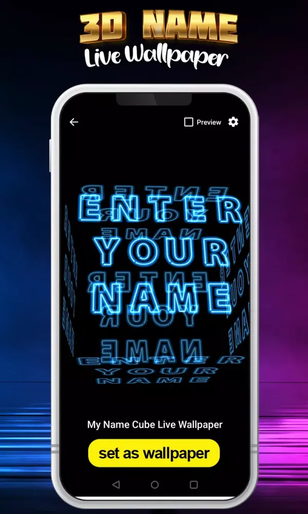 3D Cube My Name Live Wallpaper应用截图