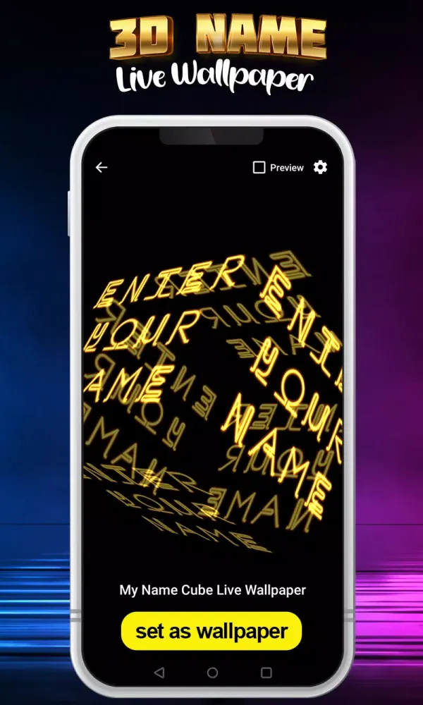 3D Cube My Name Live Wallpaper应用截图