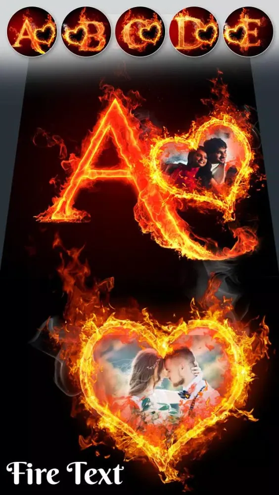 Fire Lighting Text Photo Editor Screenshots