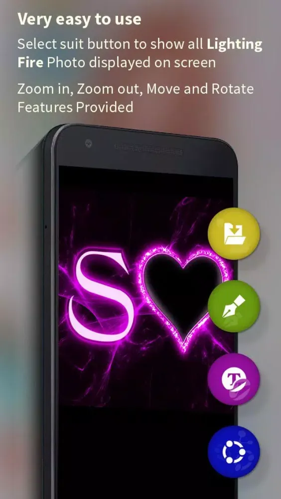 Fire Lighting Text Photo Editor Screenshots